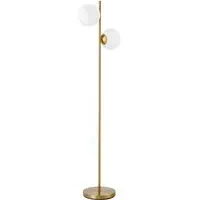 Portland 2 Glass Shade Floor Lamp - Gold