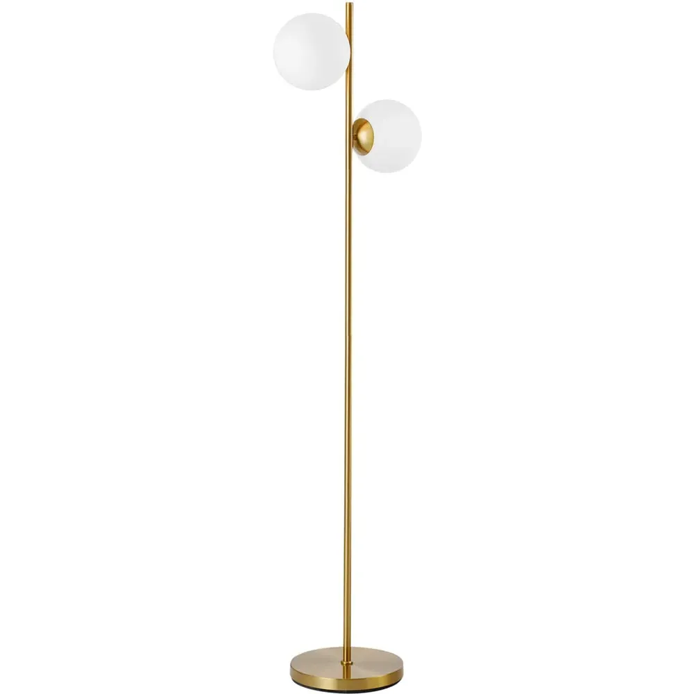 Portland 2 Glass Shade Floor Lamp - Gold image