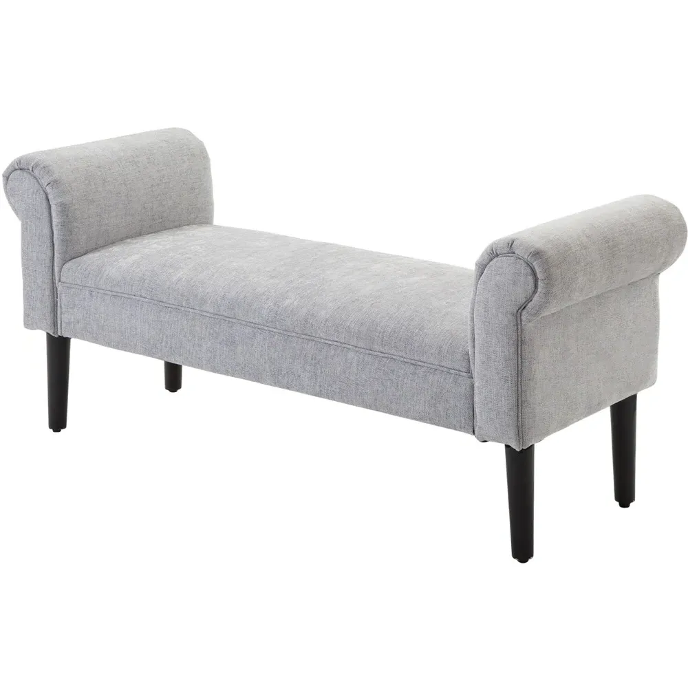 Portland 2-Seater Bed End Sofa - Light Grey, Linen
