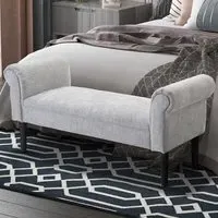 Portland 2-Seater Bed End Sofa - Light Grey, Linen