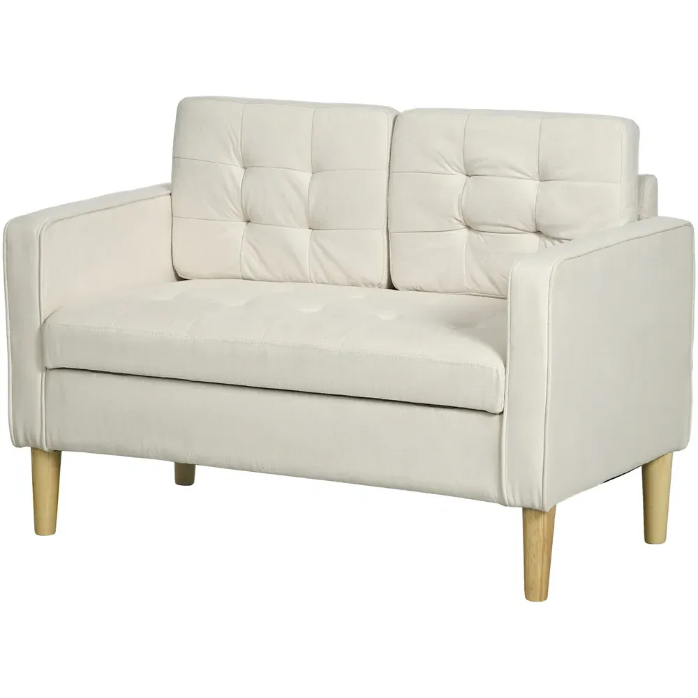 Portland 2-Seater Loveseat with Storage - White, Cotton