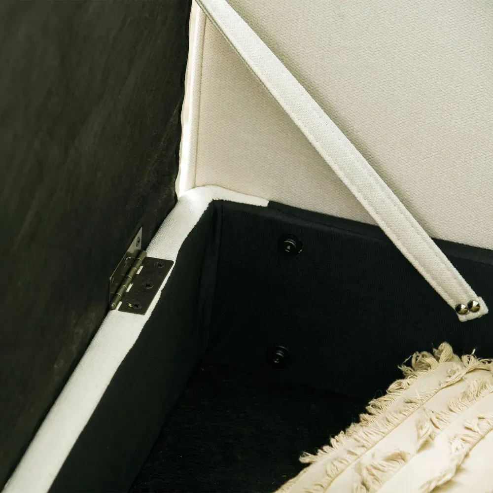 Portland 2-Seater Loveseat with Storage - White, Cotton