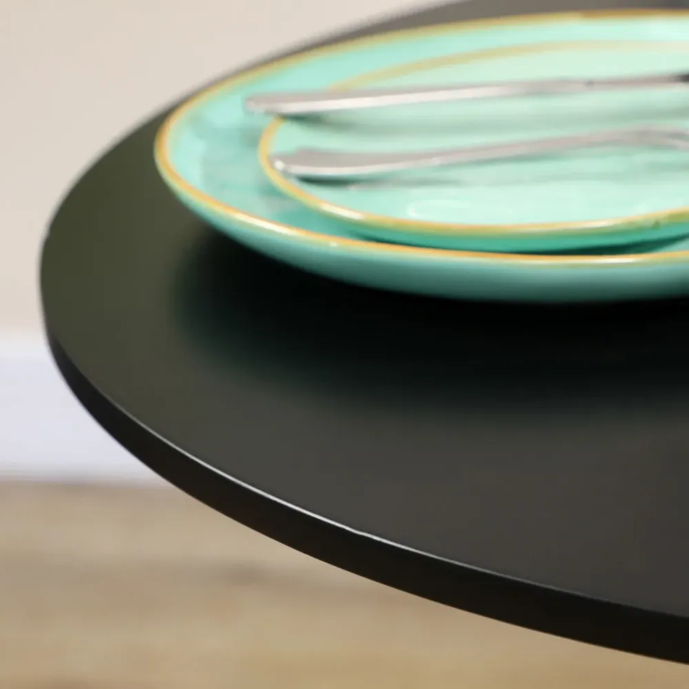 Portland 2-Seater Round Dining Table - Black