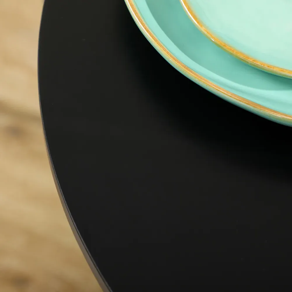 Portland 2-Seater Round Dining Table - Black