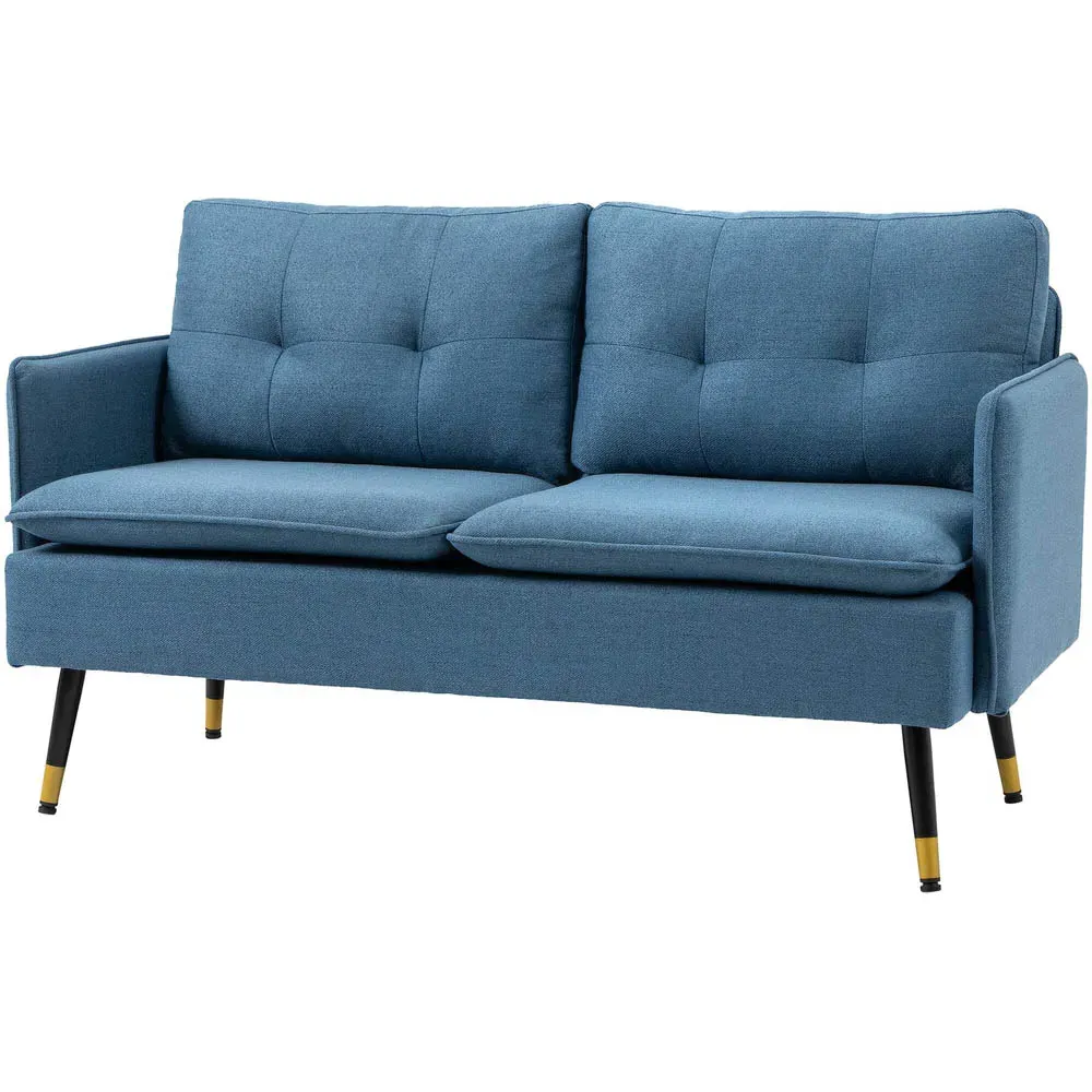 Portland 2-Seater Sofa with Button Tufting - Blue