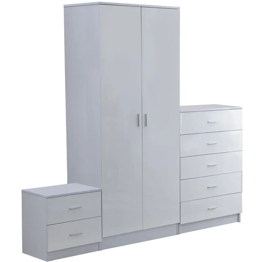 Portland 3 Piece Bedroom Furniture Set - White