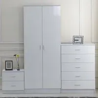 Portland 3 Piece Bedroom Furniture Set - White