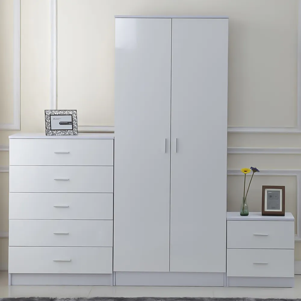 Portland 3 Piece Bedroom Furniture Set - White image