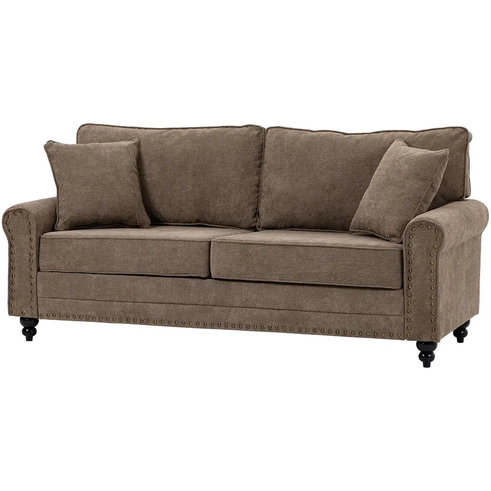 Portland 3-Seater Sofa - Brown, Linen