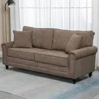 Portland 3-Seater Sofa - Brown, Linen