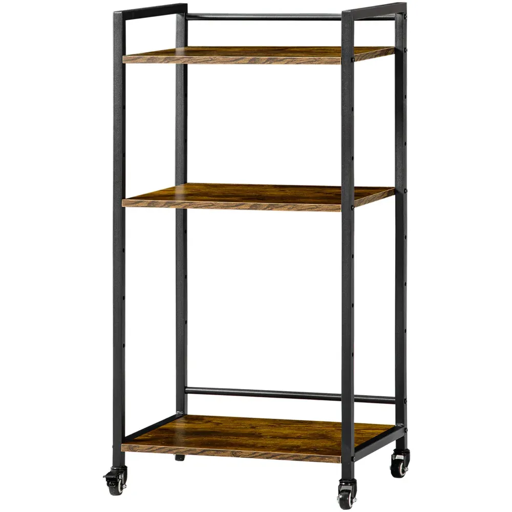 Portland 3-Tier Printer Stand with Wheels - Brown