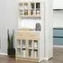 Portland 4 Door Display Cabinet with Drawer - Natural, White