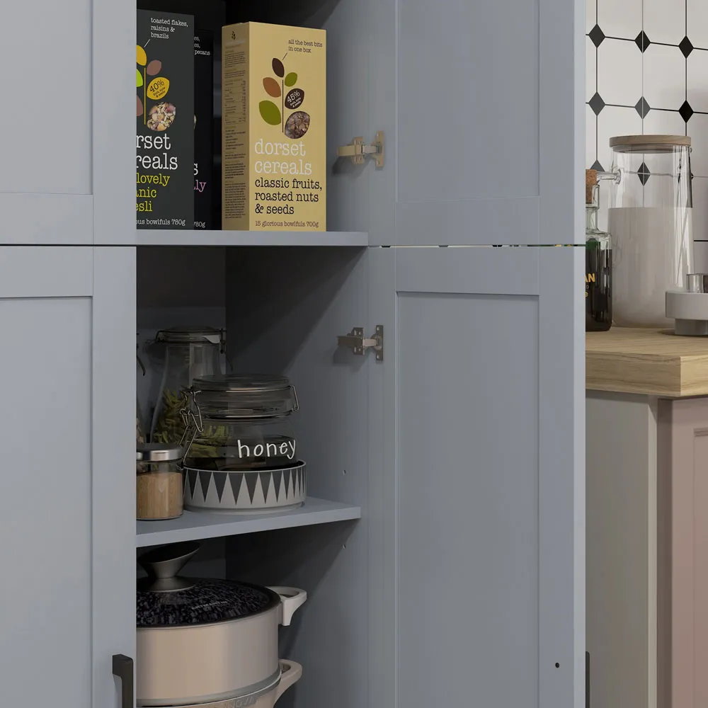 Portland 4 Door Kitchen Storage Cabinet - Grey