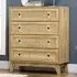 Portland 4 Drawer Storage Cabinet with Rattan - Brown
