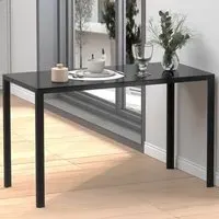 Portland 4-Seater Dining Table - Black, Tempered Glass