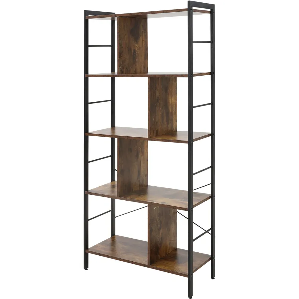 Portland 4 Shelf Bookcase - Brown