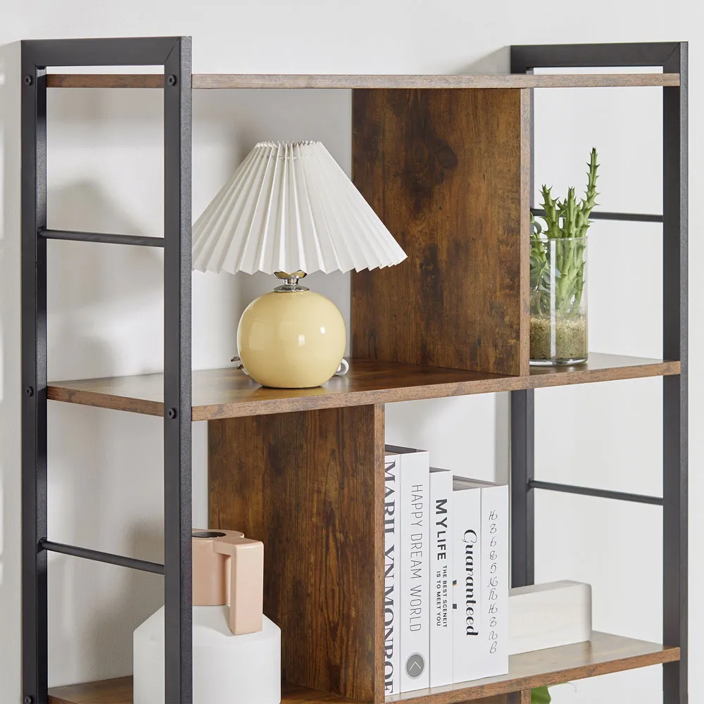 Portland 4 Shelf Bookcase - Brown