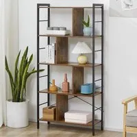 Portland 4 Shelf Bookcase - Brown