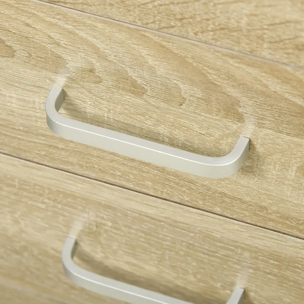 Portland 5 Drawer Computer Desk - Brown, Oak