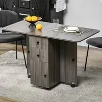 Portland 6-Seater Extendable Dining Table with Storage - Grey