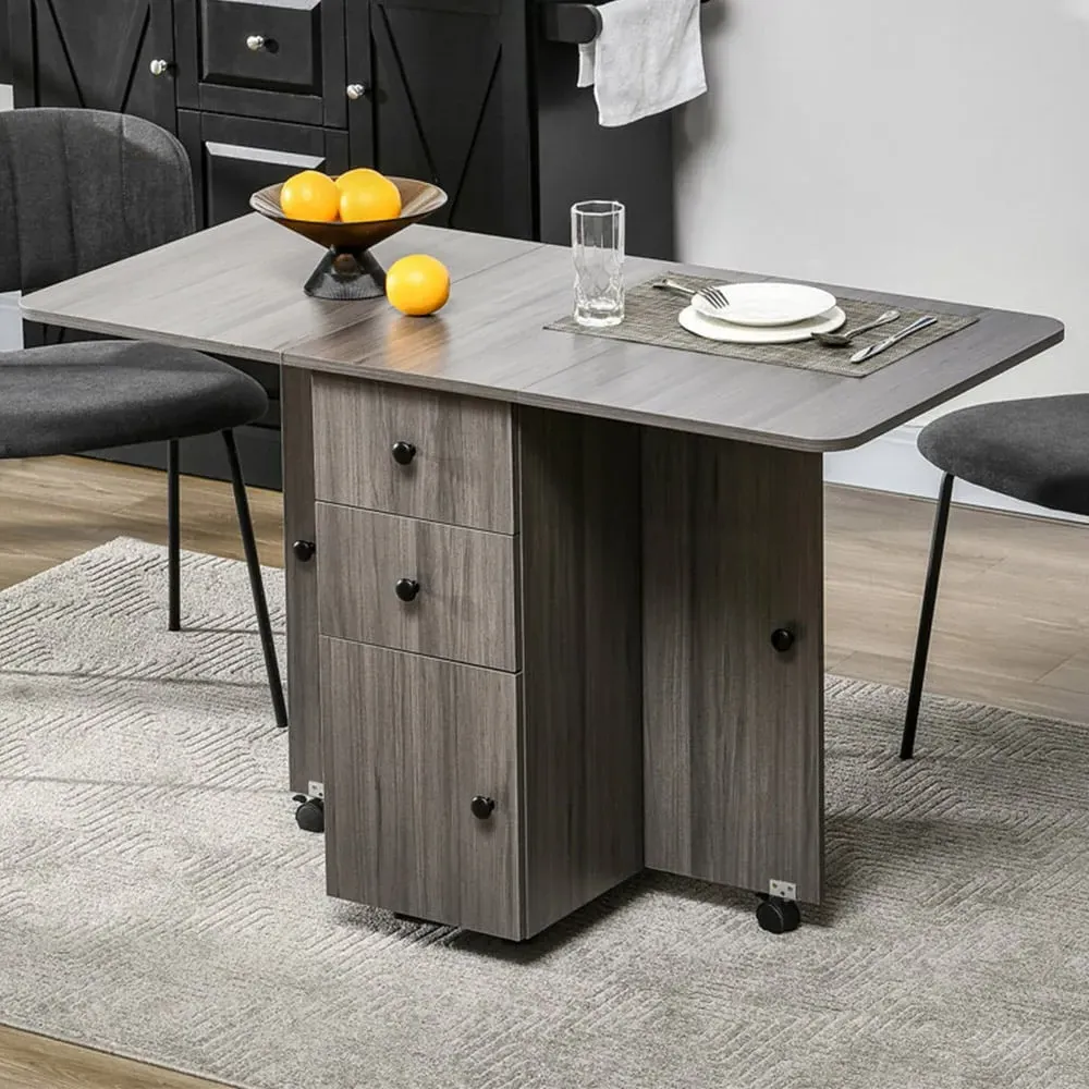 Portland 6-Seater Extendable Dining Table with Storage - Grey image