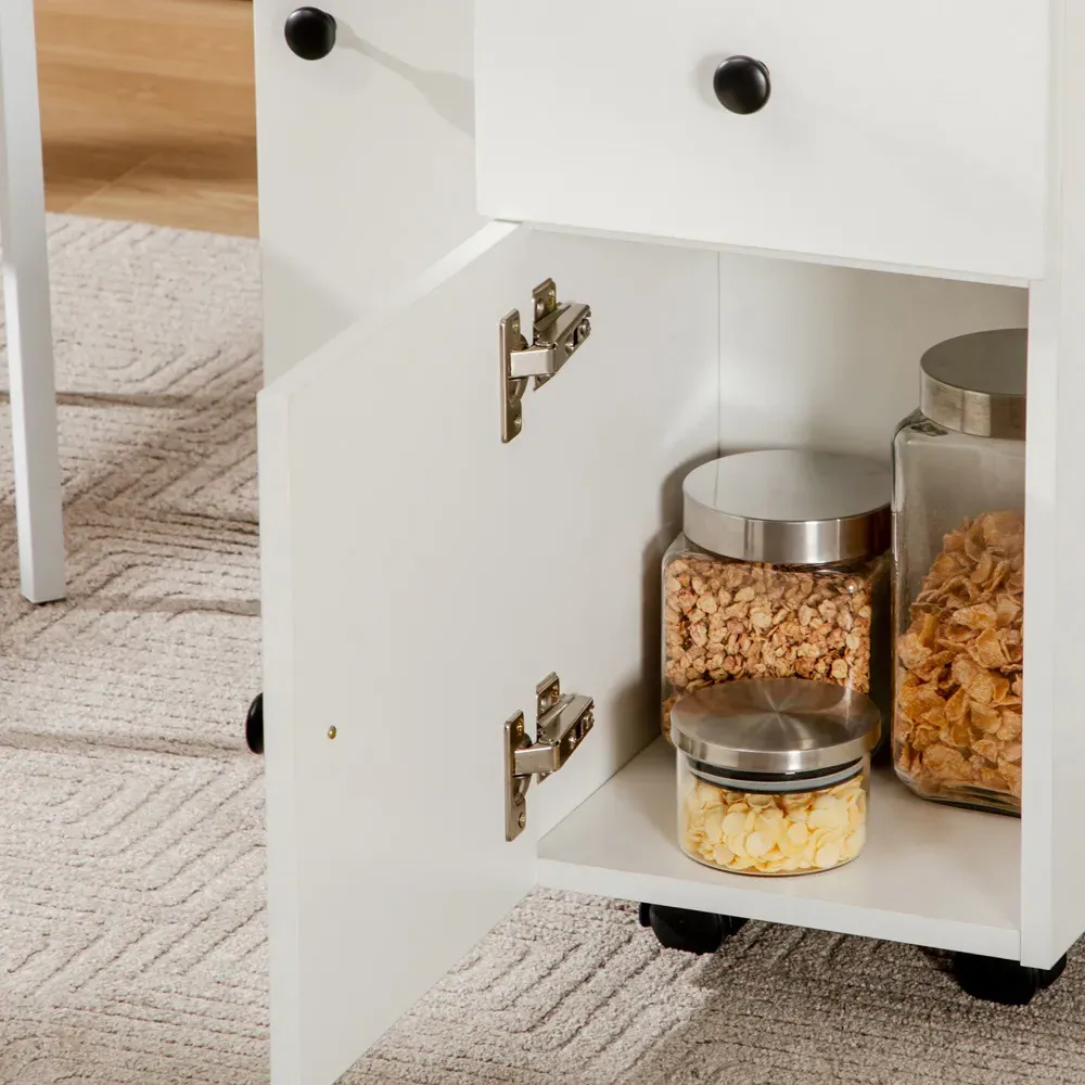 Portland 6-Seater Extendable Dining Table with Storage - White