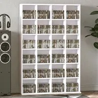 Portland 6-Tier Media Storage Shelf Unit - White