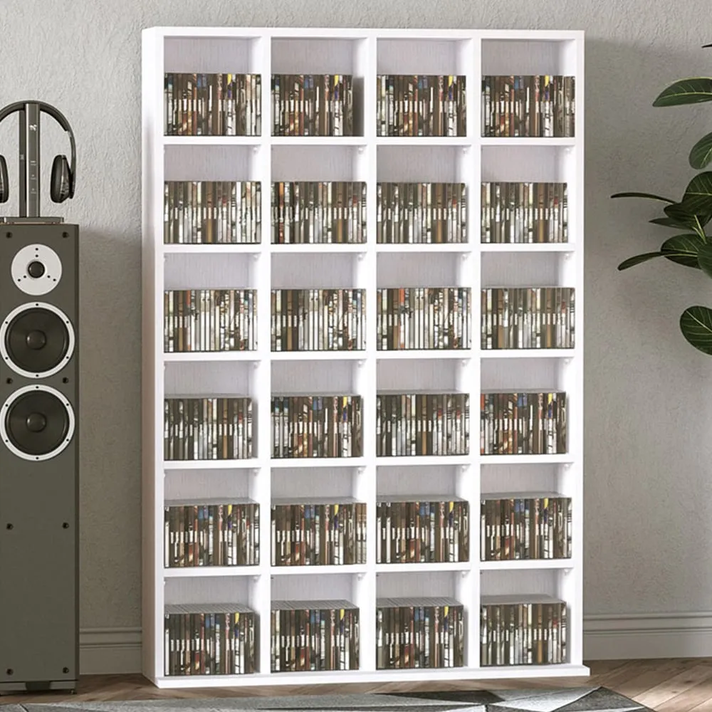 Portland 6-Tier Media Storage Shelf Unit - White image