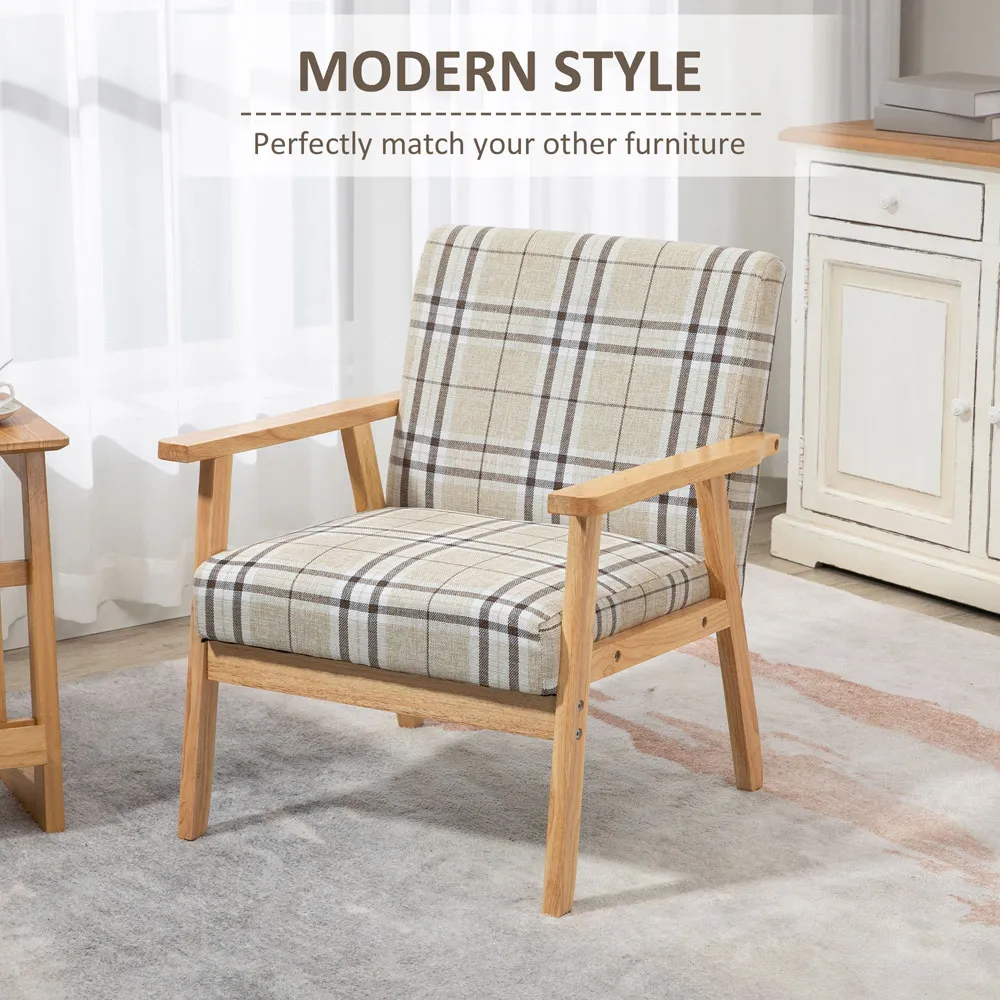 Portland Accent Chair - Beige, Linen