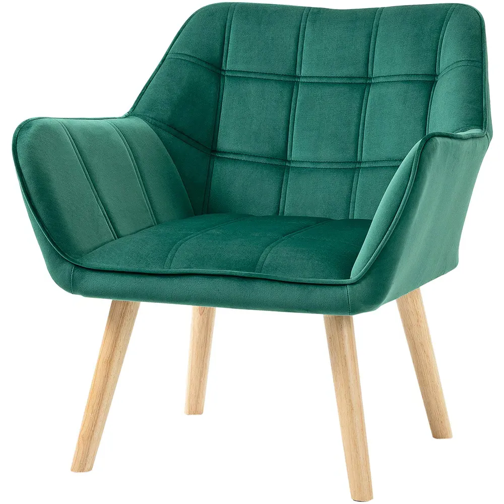 Portland Accent Chair - Green, Velvet