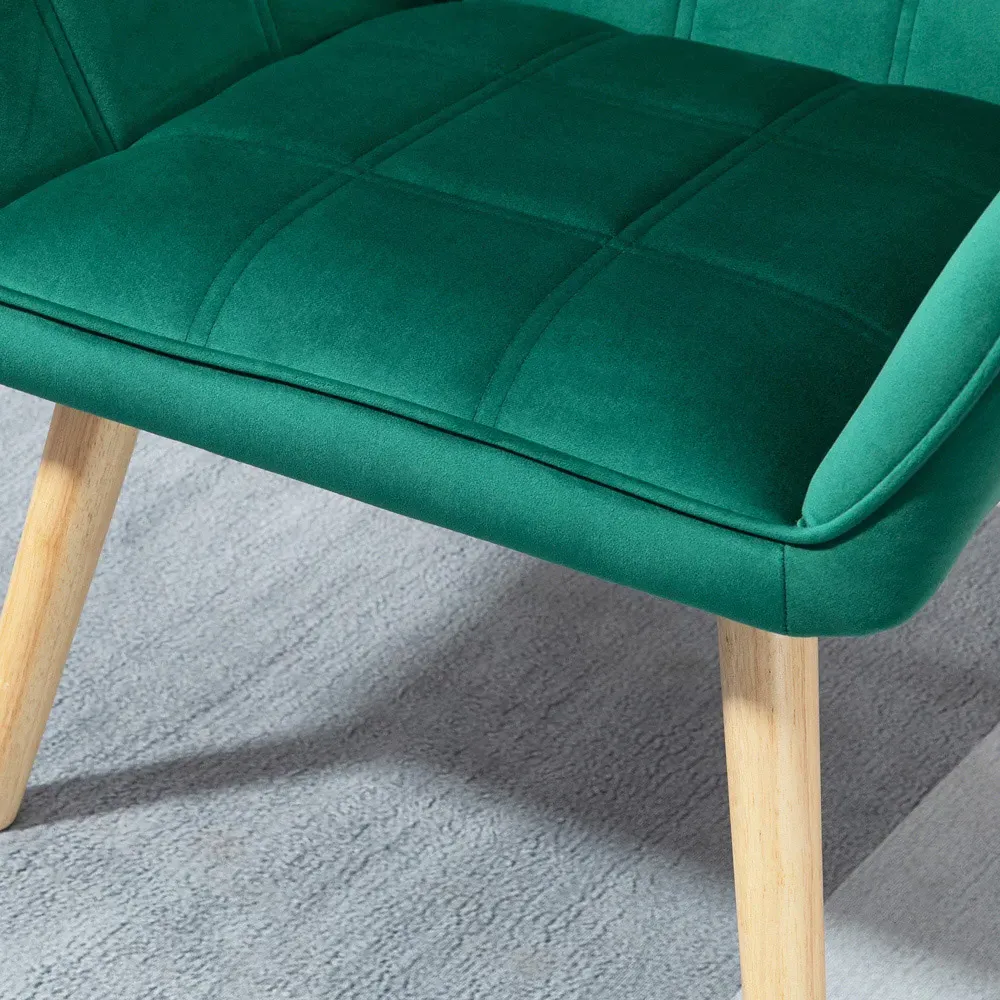 Portland Accent Chair - Green, Velvet