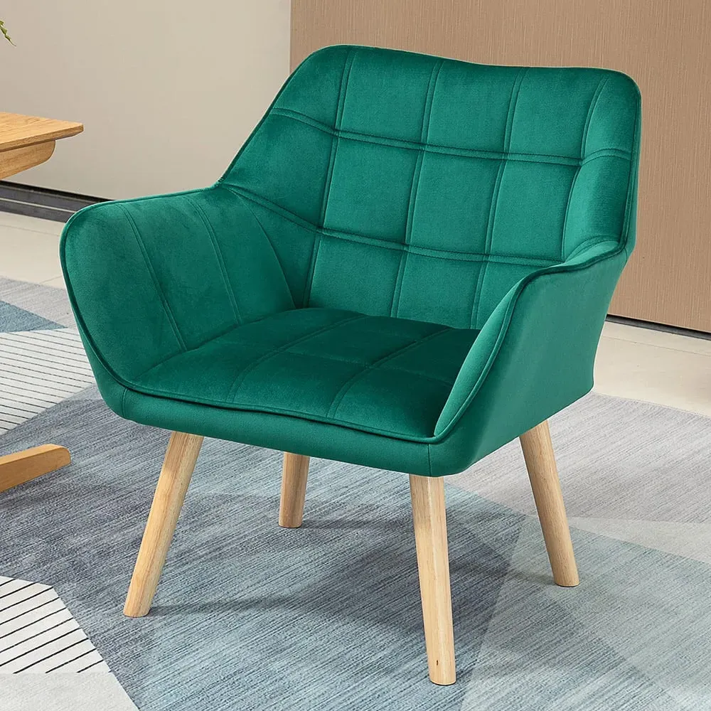 Portland Accent Chair - Green, Velvet