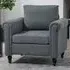 Portland Accent Chair with Scrolled Arms - Grey, Chenille