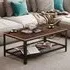 Portland Coffee Table with Storage - Chestnut, Steel