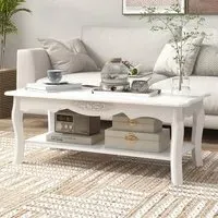 Portland Coffee Table with Storage - White, Wood