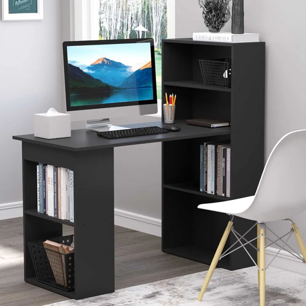 Portland Compact 6-Tier Desk - Black image