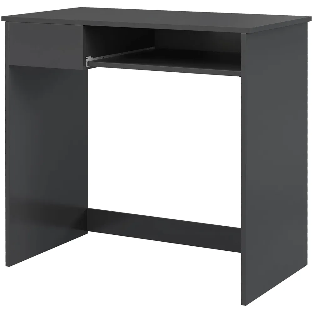 Portland Compact Computer Desk with Storage - Grey, Oak