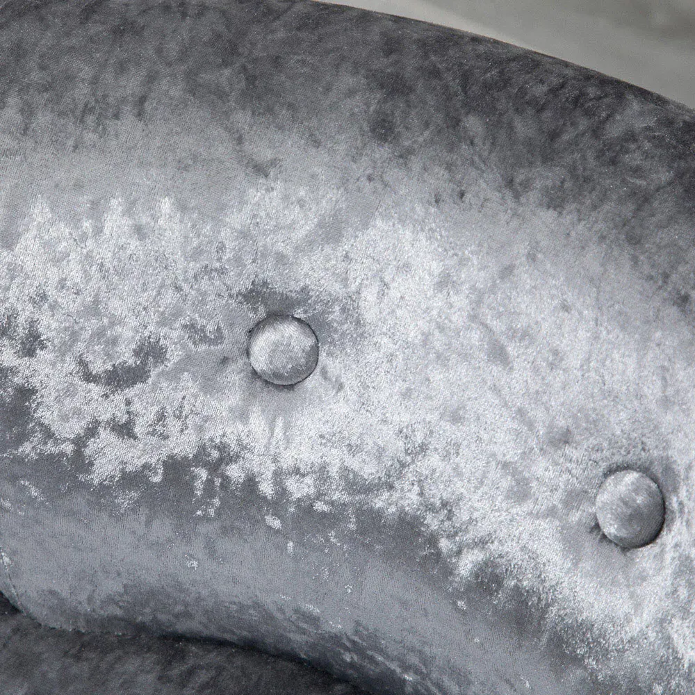 Portland Dressing Table Stool - Grey, Velvet