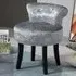 Portland Dressing Table Stool - Grey, Velvet