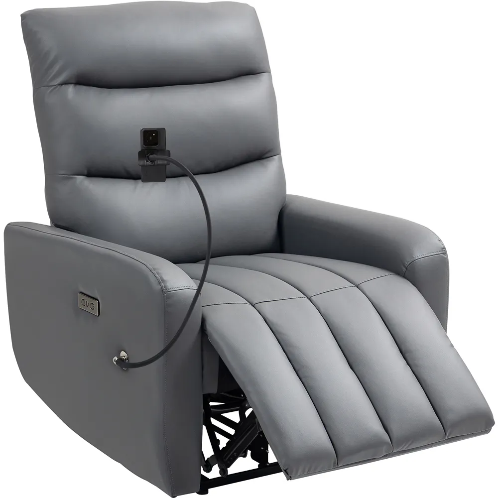 Portland Electric Recliner Chair with USB Ports - Grey