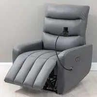 Portland Electric Recliner Chair with USB Ports - Grey