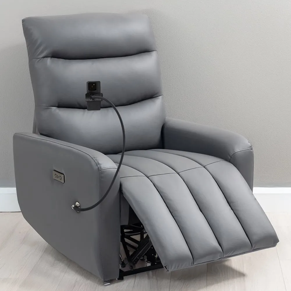 Portland Electric Recliner Chair with USB Ports - Grey image