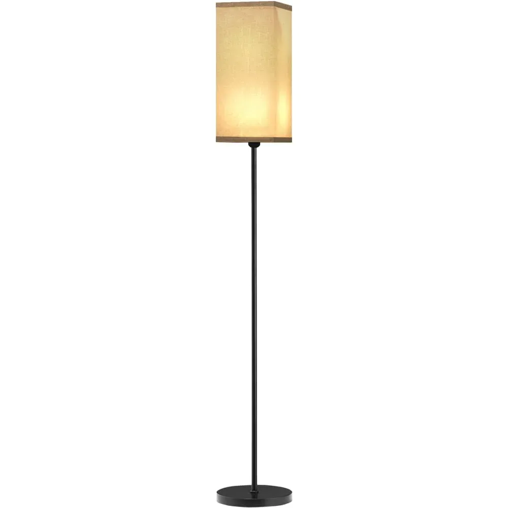 Portland Floor Lamp with Linen Shade - Black image