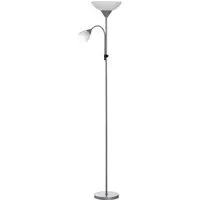 Portland Floor Reading Lamp with Adjustable Arms - Silver