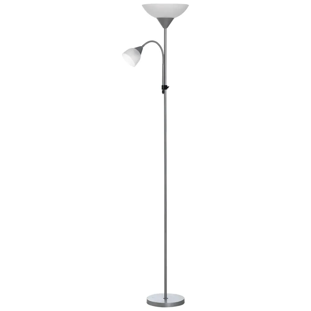 Portland Floor Reading Lamp with Adjustable Arms - Silver image