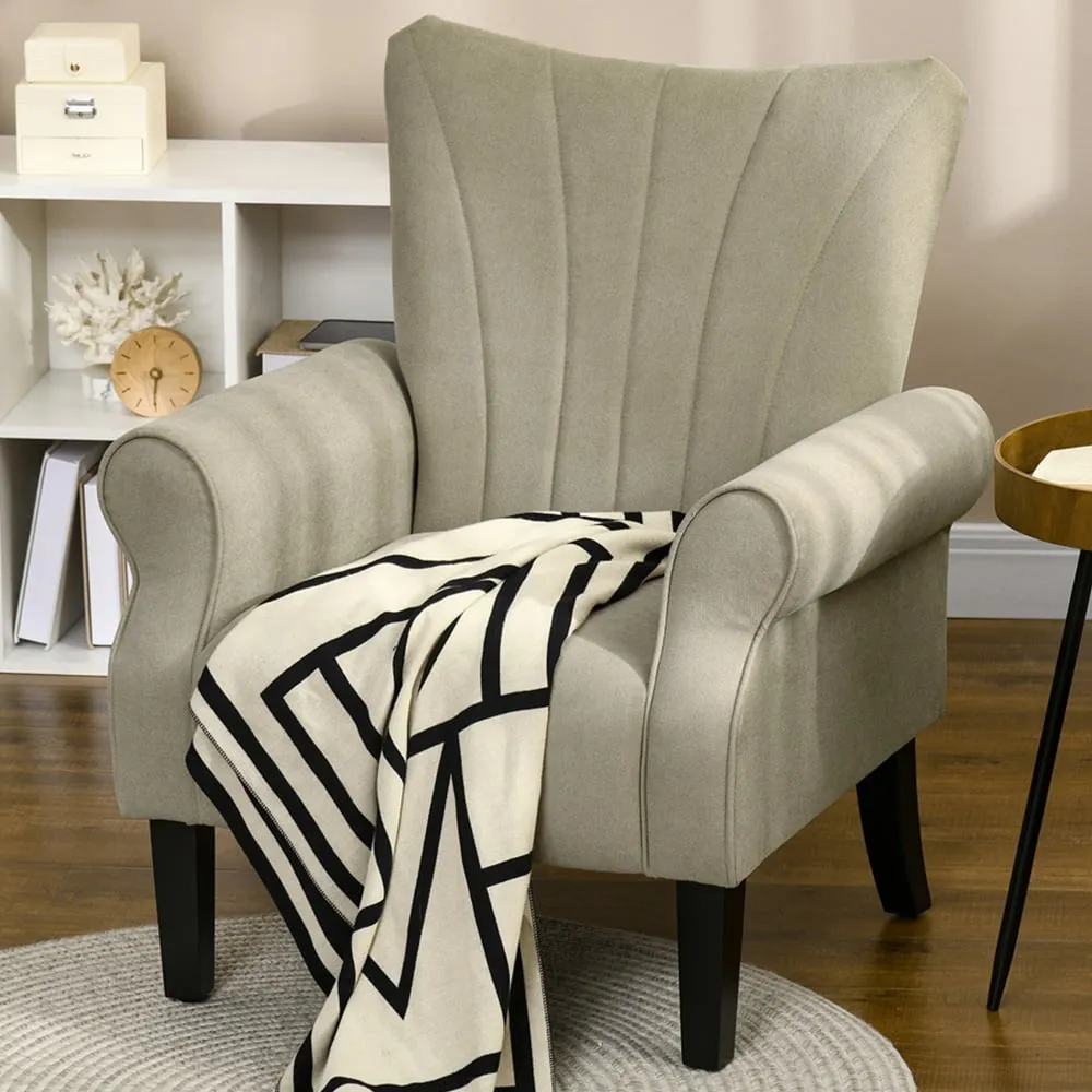 Portland High Back Accent Chair - Beige image