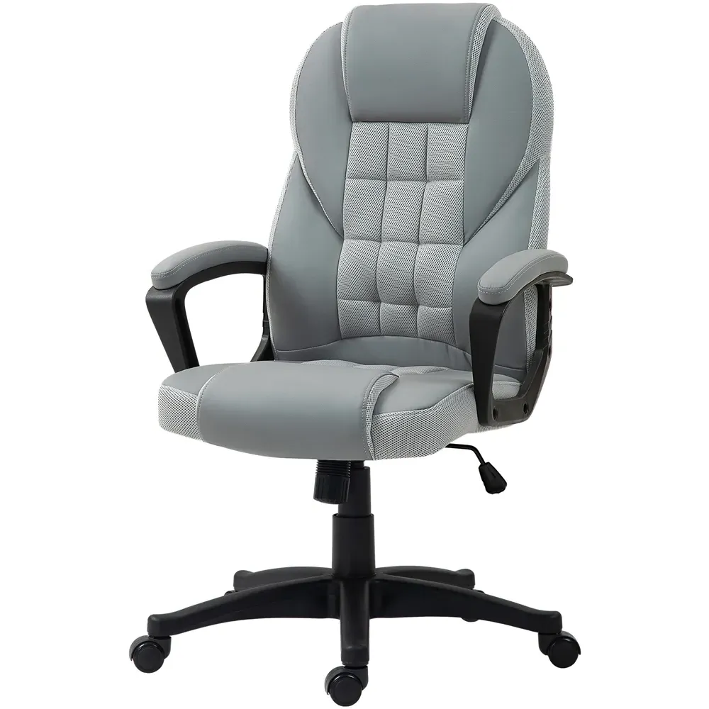 Portland High Back Office Chair with Armrests - Grey