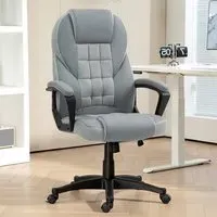 Portland High Back Office Chair with Armrests - Grey