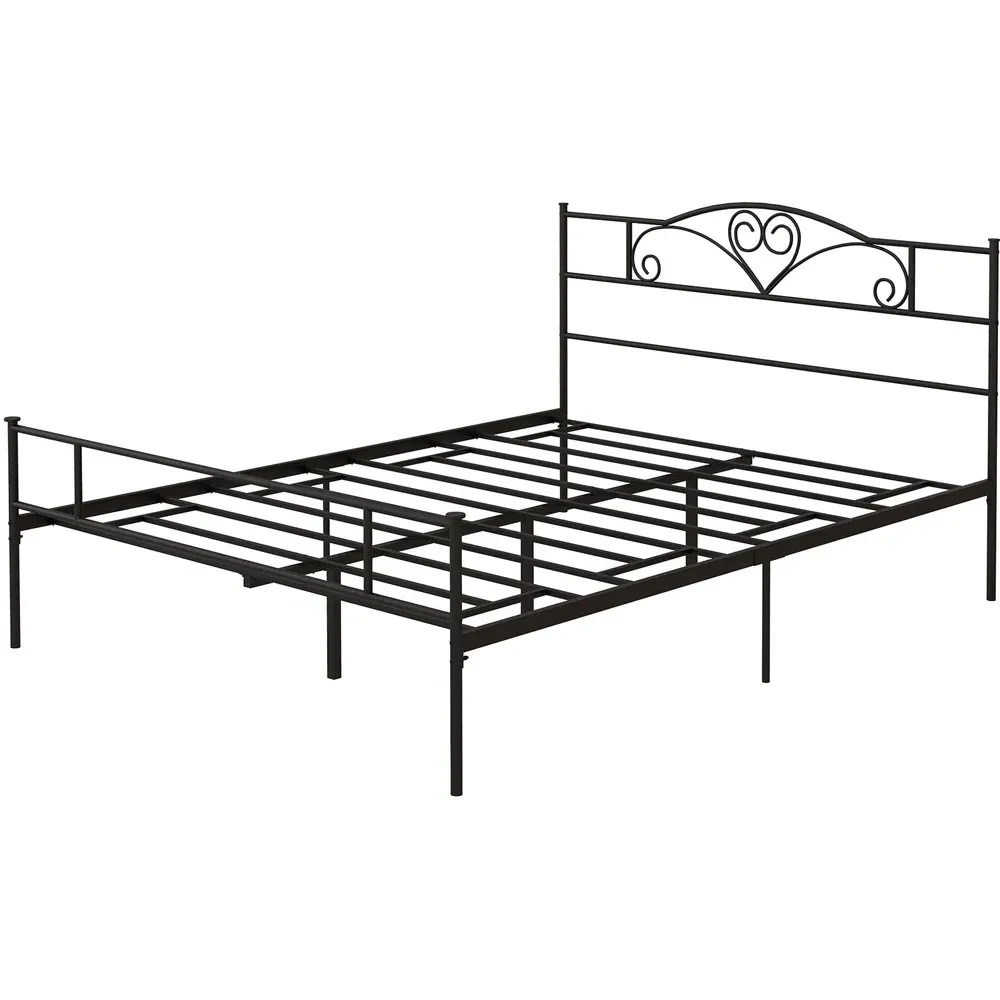 Portland King Size Bed Frame - Black, Metal