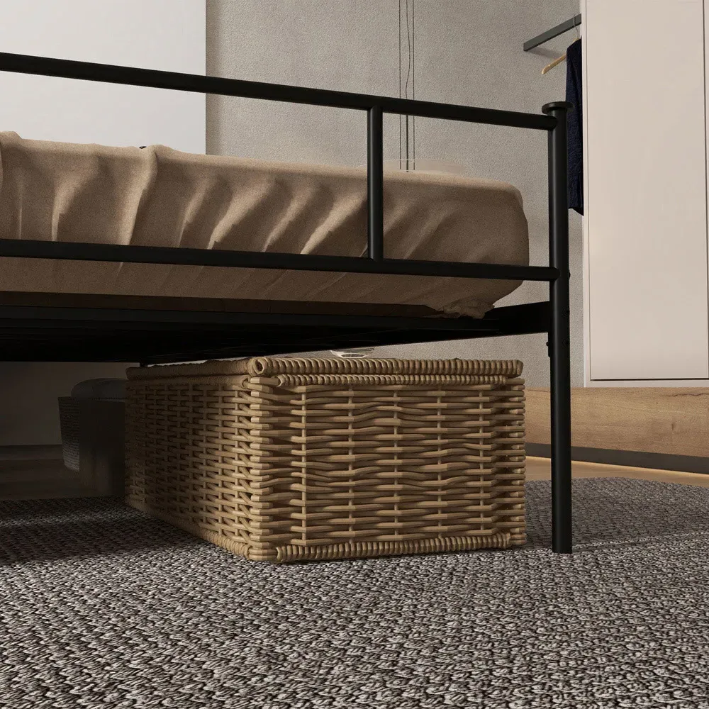 Portland King Size Bed Frame - Black, Metal